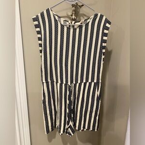 Universal Thread Navy and White Striped Romper